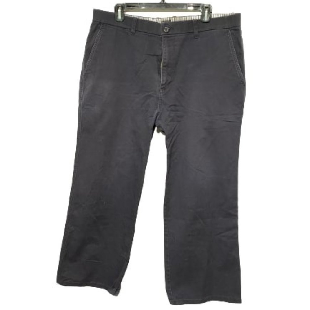 3/$20, Denver Hayes Mens 98% Cotton Black Flat Front Pants 38 x 30